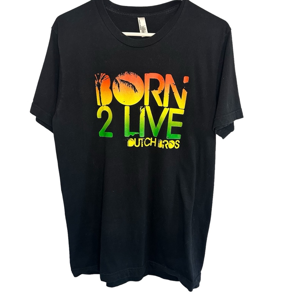 Dutch Bros SMALL+MEDIUM Black RARE Reggae “BORN 2 LIVE” Orange+Yellow+Green 1992